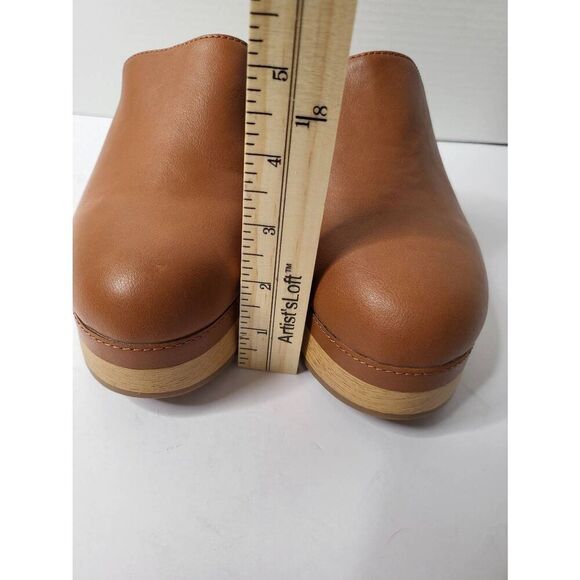 Old Navy Faux Leather Classic Clog Platform Mule Brown Comfort Size 8 Slip on - Picture 5 of 11
